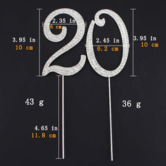 Shinning Diamond Number Cake Topper for Birthday Party Dessert Age Toppers