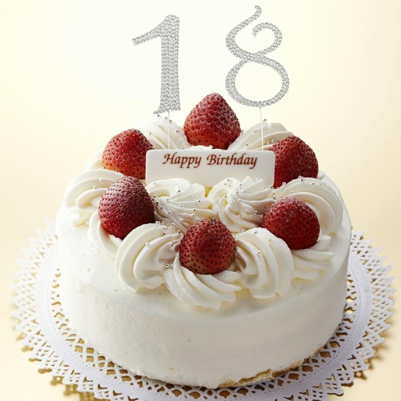 Shinning Diamond Number Cake Topper for Birthday Party Dessert Age Toppers