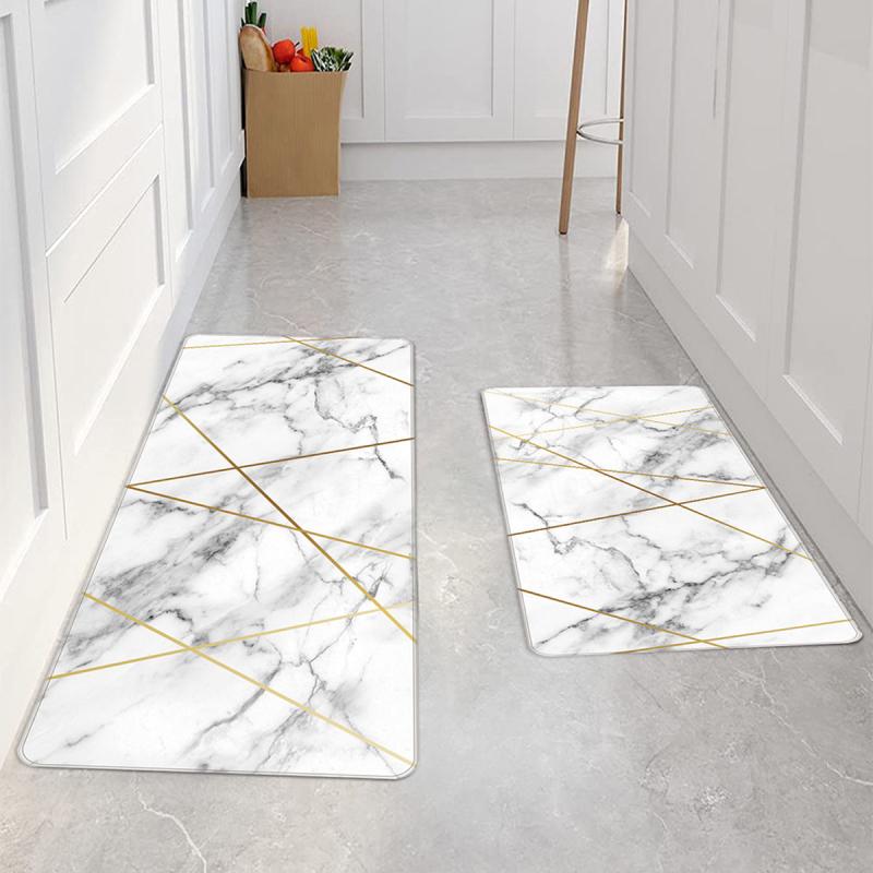 Golden Marble Carpet Rug Soft and Stylish Floor Mat for Kitchen and Living Room