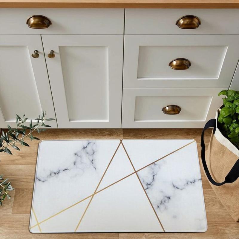Golden Marble Carpet Rug Soft and Stylish Floor Mat for Kitchen and Living Room