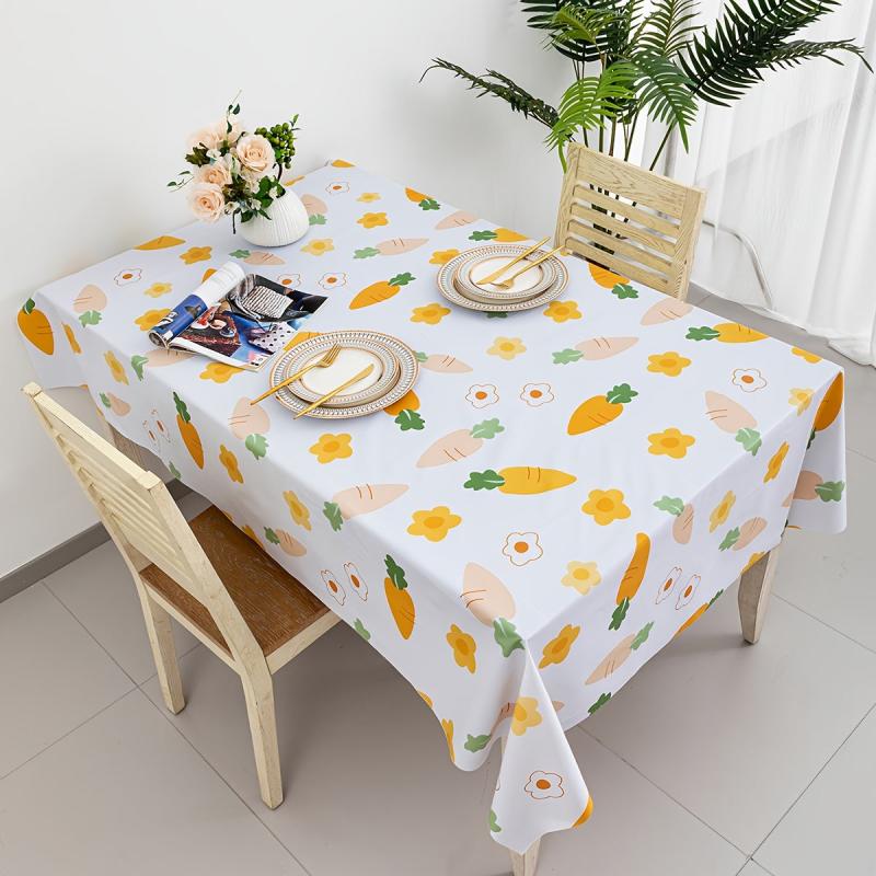 Waterproof and Washable Tablecloth PVC Printed Table Cloth for Dining Table