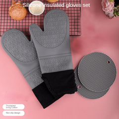 4 Silicone Oven Mitts & Pot Holders Sets Heat Resistant Gloves & Hot Pads