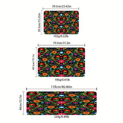 Non-slip Floral Waterproof Area Rug Machine Washable Absorbent Floor Rug