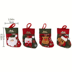Christmas Cutlery Cover Cloth Hat Shape Tableware Storage Christmas Decor