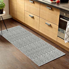 Boho Vintage Striped Kitchen Rug Absorbent Non Slip Stain Resistant