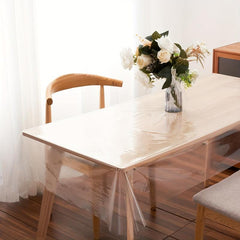 Square Tablecloth Desk Blotter Mat Clear Plastic Table Protector