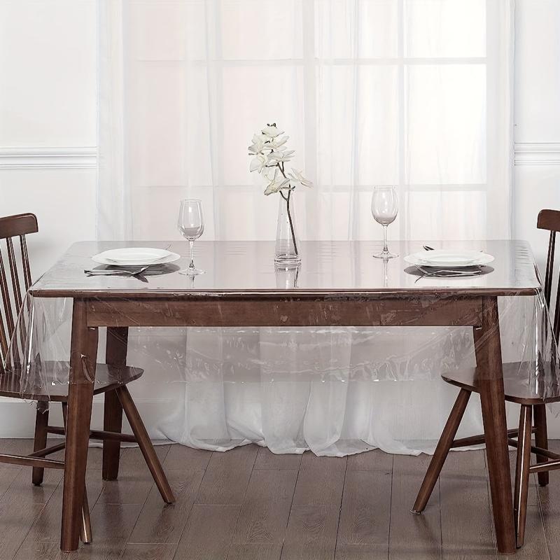 Square Tablecloth Desk Blotter Mat Clear Plastic Table Protector