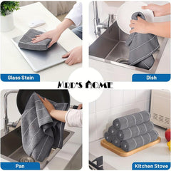 10pcs Scouring Pad Square Dish Cloths Antibacterial Cleaning Brush Kitchen Stuff