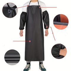 2pcs PVC Apron Kitchen Sleeve Waterproof Soft Leather Adult Food Labor Protectio