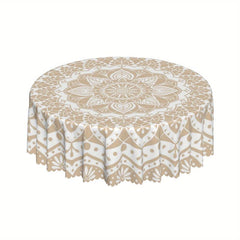 Boho Circle Table Cloth Stain-Resistant Water Repellent Round Tablecloth