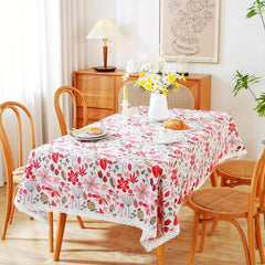 Chinese Flowers Tablecloth Cotton Blend for Party Picnic Dinner