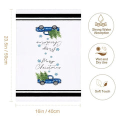 Christmas Kitchen Hand Towel Microfiber Xmas Theme Scouring Pad Dish Towel