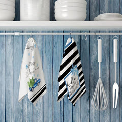 Christmas Kitchen Hand Towel Microfiber Xmas Theme Scouring Pad Dish Towel