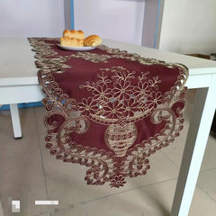 Polyester Table Runner European Embroidery Solid Table Cover