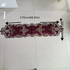 Polyester Table Runner European Embroidery Solid Table Cover