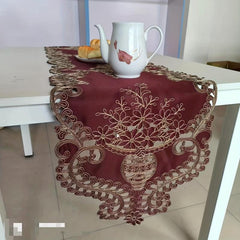 Polyester Table Runner European Embroidery Solid Table Cover