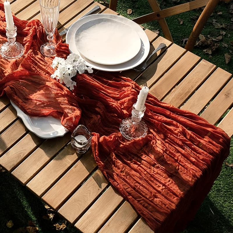 Polyester Crinkle Table Runner for Wedding Decor