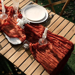 Polyester Crinkle Table Runner for Wedding Decor