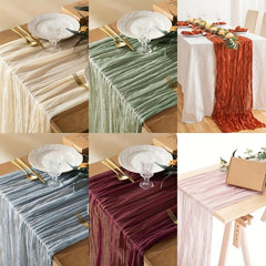 Polyester Crinkle Table Runner for Wedding Decor
