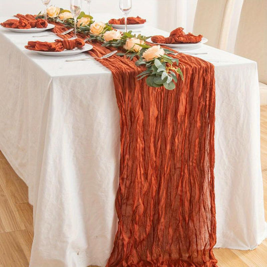 Polyester Crinkle Table Runner for Wedding Decor