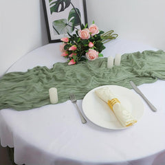 Boho Cheesecloth Table Runner for Wedding Bridal Shower Home Decor