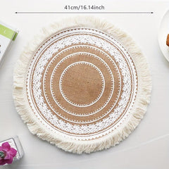 Jute Woven Placemat Washable Waterproof Anti-scalding Heat In