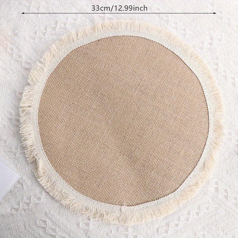 Jute Woven Placemat Washable Waterproof Anti-scalding Heat In
