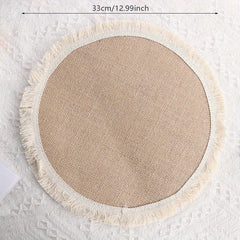 Jute Woven Placemat Washable Waterproof Anti-scalding Heat In