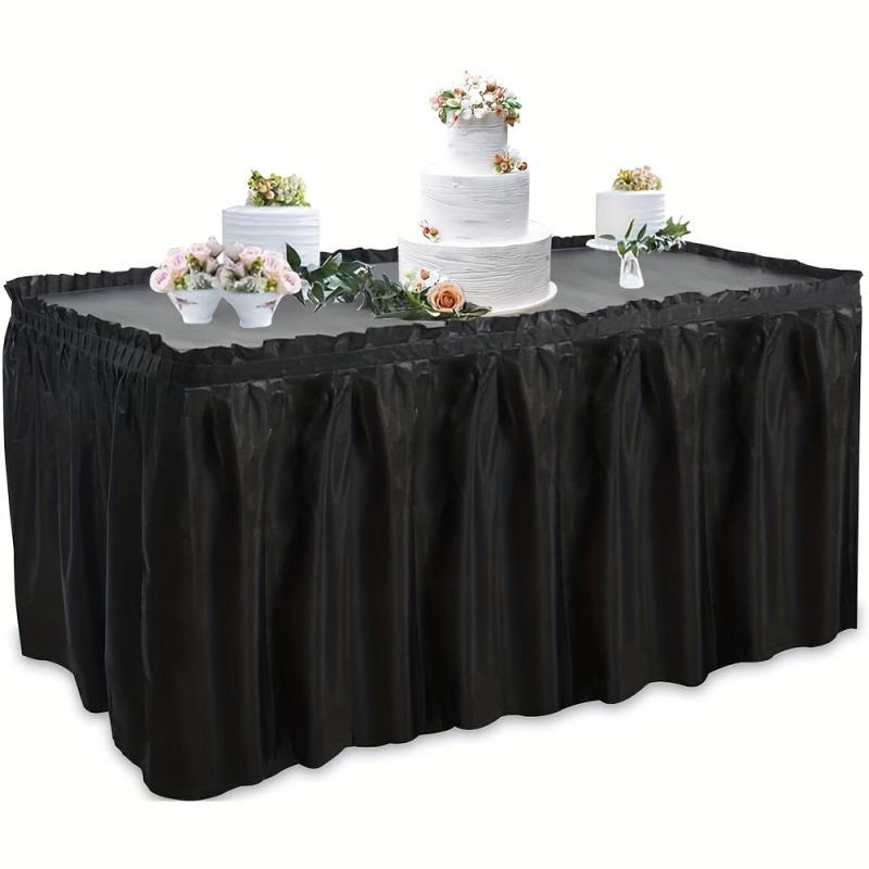 Disposable Waterproof Tablecloth Skirt for Party Room Decor