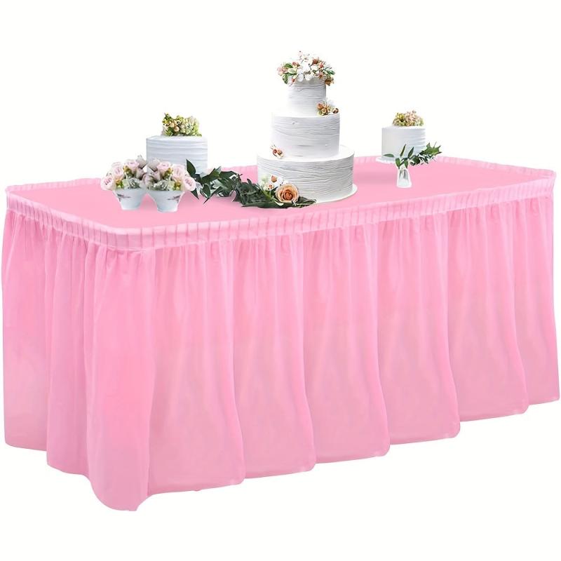 Disposable Waterproof Tablecloth Skirt for Party Room Decor
