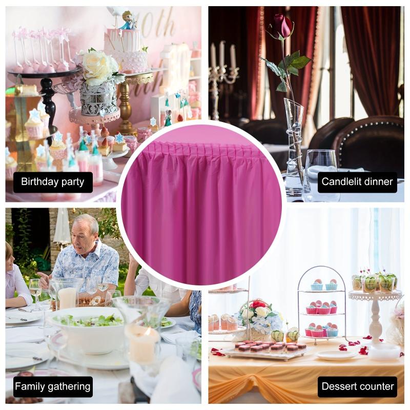 Disposable Waterproof Tablecloth Skirt for Party Room Decor