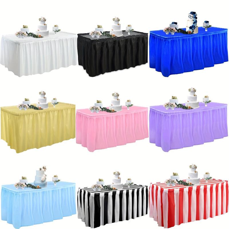Disposable Waterproof Tablecloth Skirt for Party Room Decor