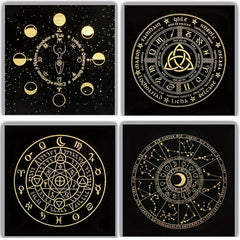 Triple Goddess Pentagram Velvet Altar Cloth