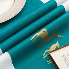 Polyester Tablecloth Mint Green Deer Pattern Table Cover