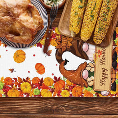 Fall Series Table Runner placemats Thanksgiving Theme Linen