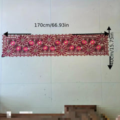 Polyester Table Runner Embroidered European Style Tablecloth Solid Cover