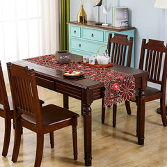 Polyester Table Runner Embroidered European Style Tablecloth Solid Cover
