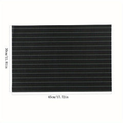 Woven Striped Placemats Set of 12 Washable Reusable Anti-fouling Table Mats