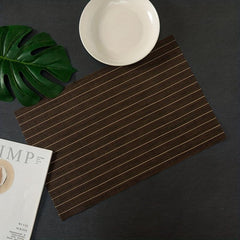Woven Striped Placemats Set of 12 Washable Reusable Anti-fouling Table Mats