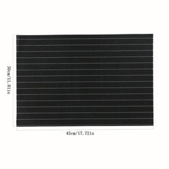 Woven Striped Placemats Set of 12 Washable Reusable Anti-fouling Table Mats