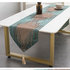 Polyester Table Runner American Tassel Jacquard Decoration Table Cloth