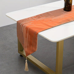 Polyester Table Runner American Tassel Jacquard Decoration Table Cloth