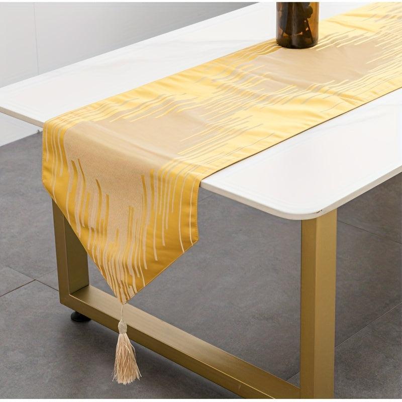 Polyester Table Runner American Tassel Jacquard Decoration Table Cloth