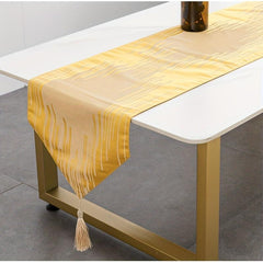 Polyester Table Runner American Tassel Jacquard Decoration Table Cloth