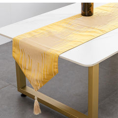 Polyester Table Runner American Tassel Jacquard Decoration Table Cloth