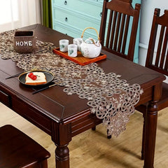 European Embroidered Table Runner Rectangle Polyester Fabric Table Cover