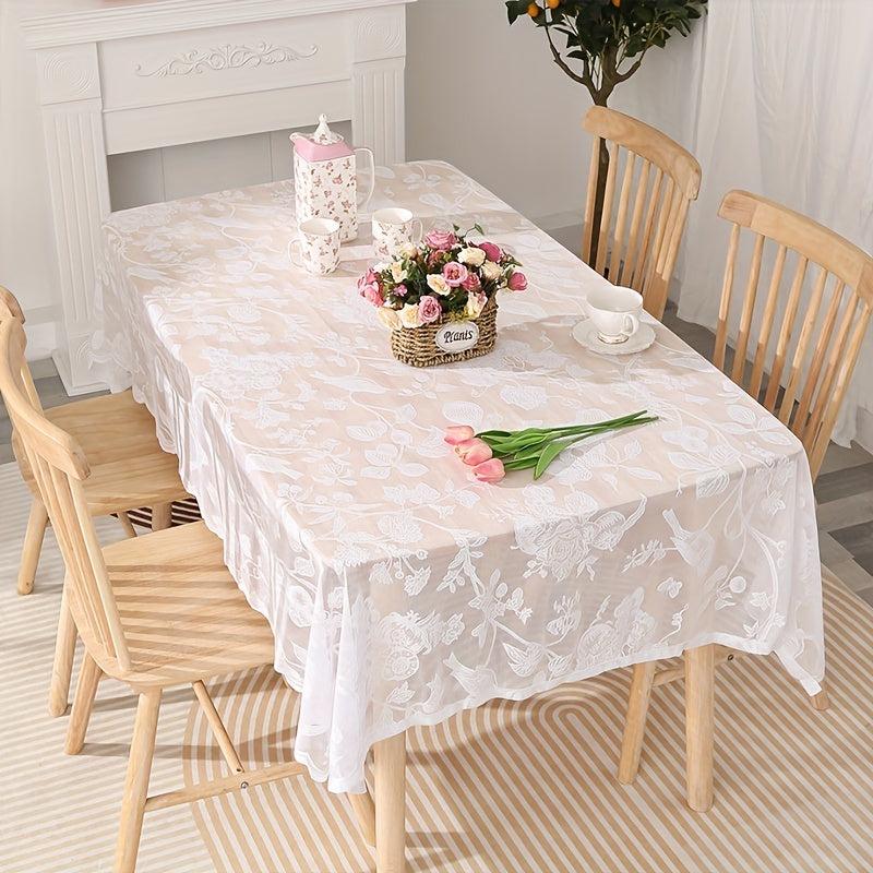 Lace Flower And Bird Tablecloth Rectangular Table Decoration Weeding Birthday