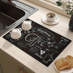 1pc Dish Drying Pad Kitchen Countertop Absorbent Pad