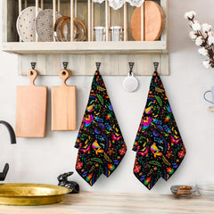 2pcs Microfiber Geometric Pattern Hand Towels