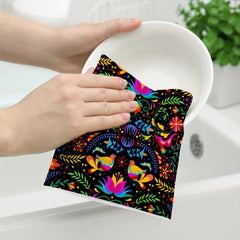 2pcs Microfiber Geometric Pattern Hand Towels